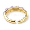 (Jewelry Parties Factory Sale)Brass Enamel Cuff Rings RJEW-O043-05-4