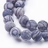 Natural Black Silk Stone/Netstone Beads Strands X-G-F520-57-8mm-3