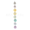 Flat Round Natural Capiz Shell Hanging Suncatchers HJEW-JM04658-2