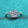 Rhodium Plated 925 Sterling Silver Micro Pave Cubic Zirconia Adjustable Rings AJEW-U007-25P-2