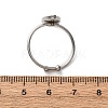 Adjustable 304 Stainless Steel Cuff Ring Components STAS-D372-09P-3