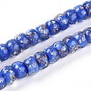 Luminous Handmade Gold Foil Glass Beads Strands FOIL-N029-02A-03-1