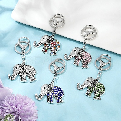 Alloy Rhinestone Keychain KEYC-YW00178-01-1