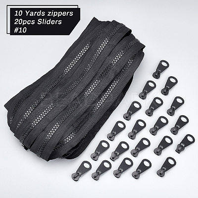 Nylon Closed-end Zipper and Resin Zipper Sliders Zipper Head DIY-BC0011-68-1