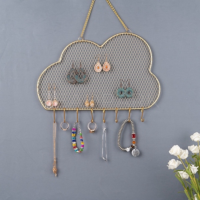 Iron Grid Shape Wall Mount Earring Display ODIS-P010-01G-1