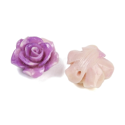 Synthetic Coral 3D Flower Rose Beads CORA-A005-14mm-27-1