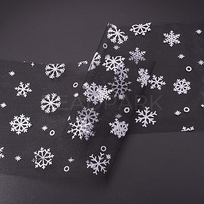 Snowflake Deco Mesh Ribbons OCOR-P010-G15-1