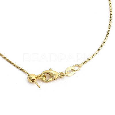 0.9mm Adjustable Slider Brass Box Chain Necklaces for Men Women NJEW-G160-21G-1