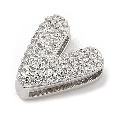 Brass Micro Pave Cubic Zirconia Slide Charms ZIRC-I068-08P-1