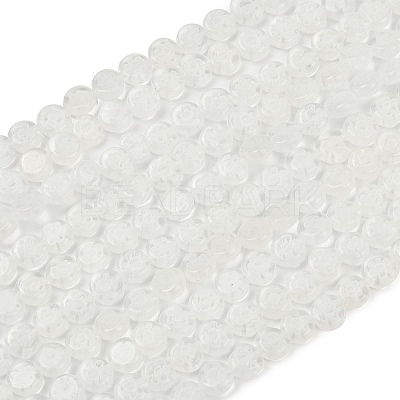 Handmade Millefiori Glass Flat Round Bead Strands LK-P010-05-1