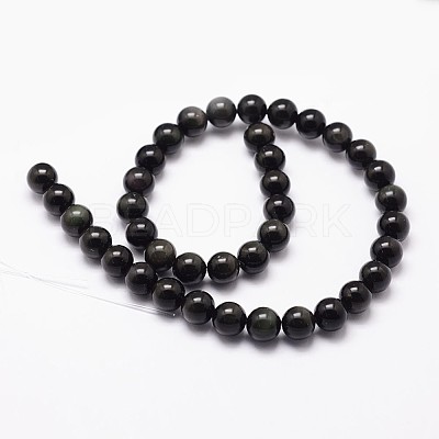 Natural Rainbow Obsidian Beads Strands G-D838-6mm-04-1