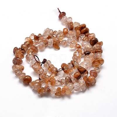 Natural Rutilated Quartz Chip Beads Strands X-G-E271-91-1