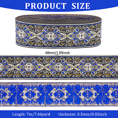Ethnic Style Embroidery Polyester Ribbons OCOR-WH0070-04C-1