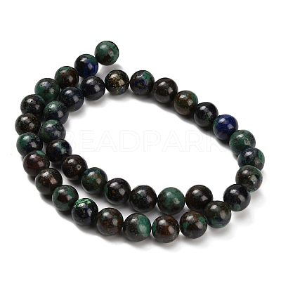 Natural Azurite Beads Strands G-Z110-C05-10mm-1