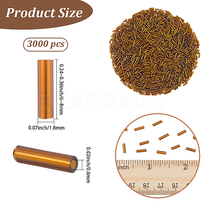 3000Pcs Glass Bugle Beads SEED-PA0001-13A-1