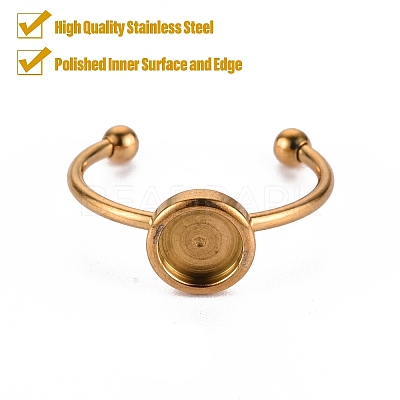 201 Stainless Steel Cuff Ring Findings STAS-S080-042B-G-1