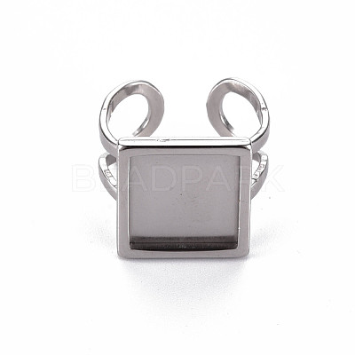 Non-Tarnish 201 Stainless Steel Cuff Pad Ring Settings X-STAS-S080-041B-P-1