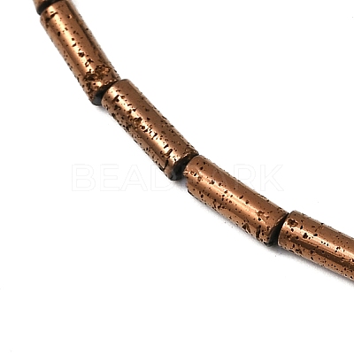 Electroplated Natural Lava Rock Beads Strands G-K388-03A-04-1