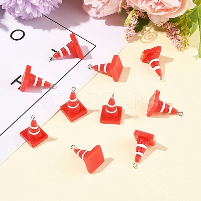 10Pcs Resin Iron Pendants RESI-FS0002-06-1