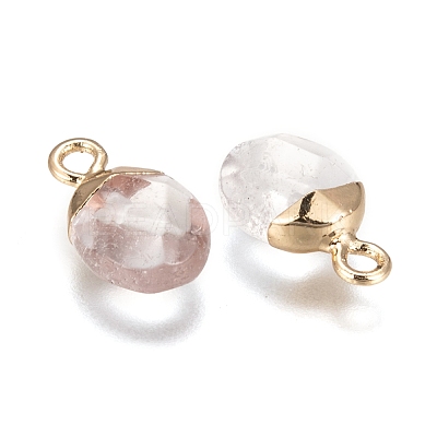 Electroplate Natural Quartz Crystal Charms G-S344-09H-1