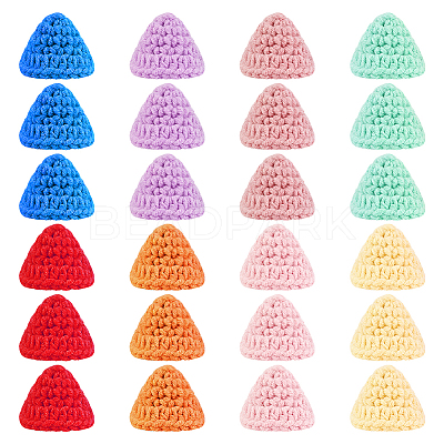 24Pcs 8 Colors Handmade Wool Woven Hat Decoration AJEW-FG0003-34B-1