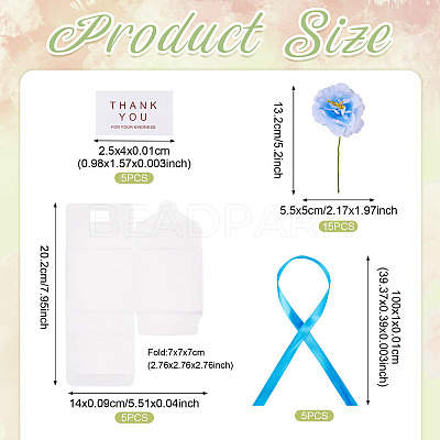 Clear PVC Candy Gift Packaging Boxes with Ribbon & Artificial Flower CON-TAC0001-20B-1