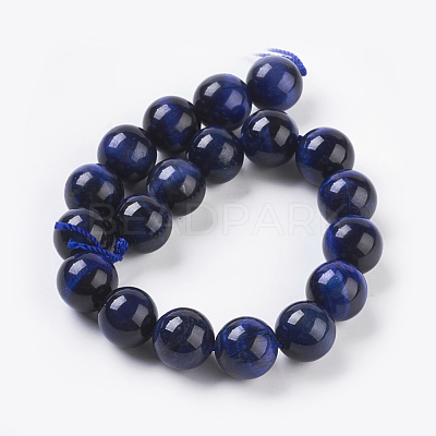 Natural Blue Tiger Eye Beads Strands G-G099-10mm-13-1