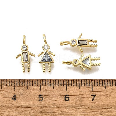 Brass Micro Pave Cubic Zirconia Pendants KK-D339-02G-03-1