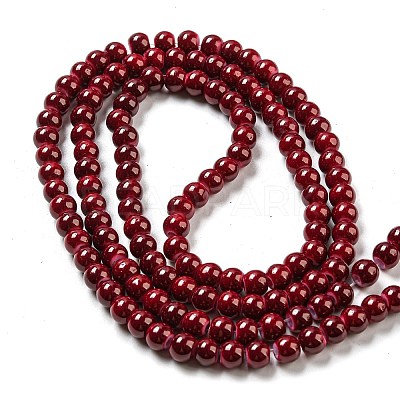 Painted Glass Bead Strands DGLA-S071-6mm-B30-1