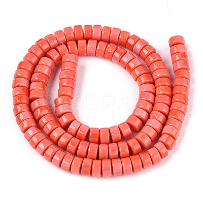 Opaque Solid Color Glass Beads Strands X-GLAA-N026-3x6mm-05-1