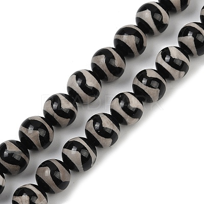 Tibetan Style dZi Beads Strands G-U022-A01-8mm-1