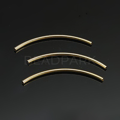 Yellow Gold Filled Curved Tube Beads X-KK-G150-31-1
