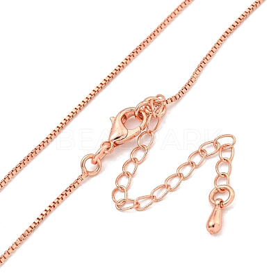 Brass Box Chain Necklaces for Women NJEW-G084-12RG-1