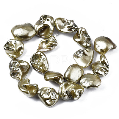 Shell Pearl Beads Strands X-BSHE-Q031-15E-1