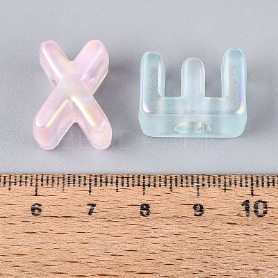 UV Plating Transparent Acrylic European Beads OACR-N160-22-1