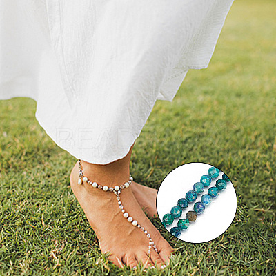 2 Strands Natural Chrysocolla & Lapis Lazuli Beads Strands G-GO0001-39-1