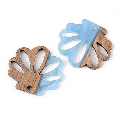 Resin & Walnut Wood Pendants RESI-S389-047B-1