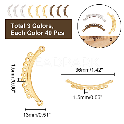 120Pcs 3 Colors Alloy Chandelier Component Links FIND-AR0003-55-1