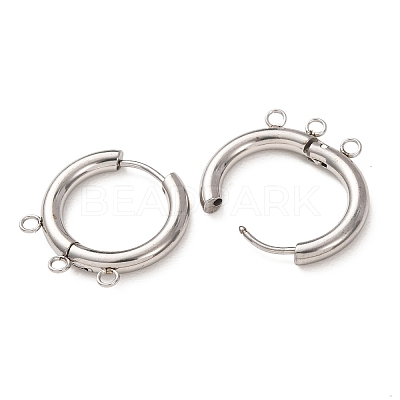 304 Stainless Steel Huggie Hoop Earring Findings STAS-D183-03G-P-1