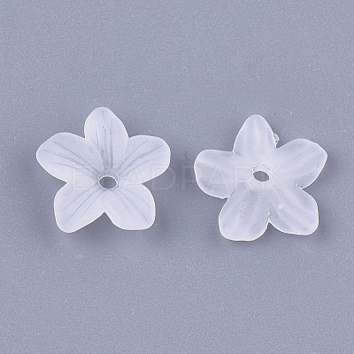 5-Petal Transparent Acrylic Bead Caps X-FACR-T001-06-1