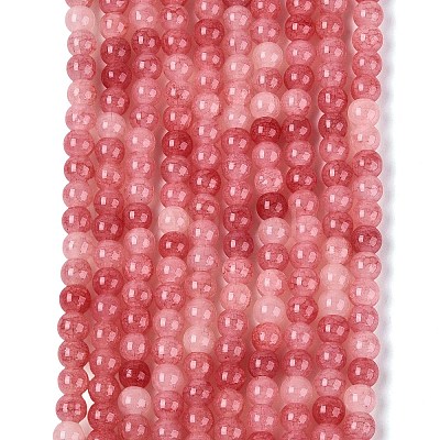 Ombre Effect Dyed Crackle Glass Beads Strands GLAA-Q106-01A-B07-1