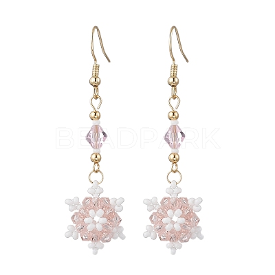 Glass Seed Beads Dnagle Earrings EJEW-MZ00501-02-1