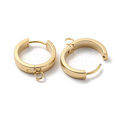 201 Stainless Steel Huggie Hoop Earrings Findings STAS-A167-01U-G-1