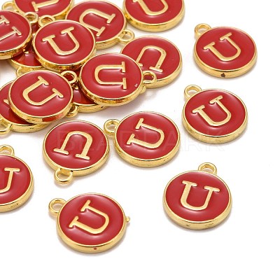 Golden Plated Alloy Enamel Charms X-ENAM-S118-03U-1