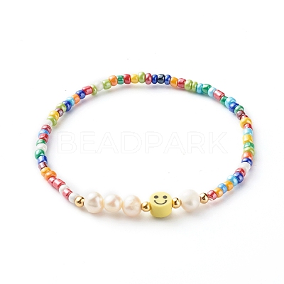 Glass Beads Stretch Bracelets BJEW-JB06414-1