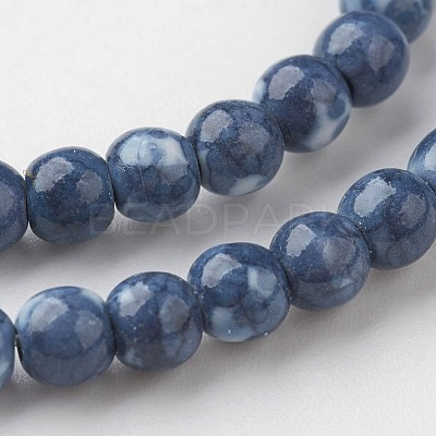 Natural Ocean White Jade Bead Strands G-G916-4mm-05-1
