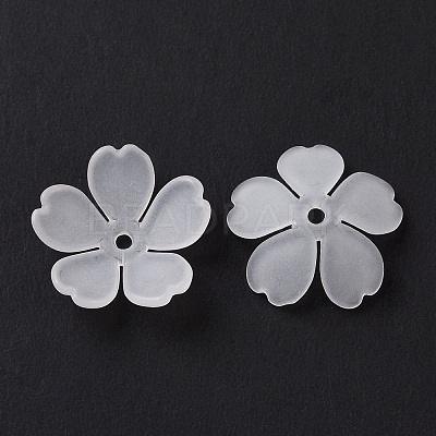 5-Petal Transparent Acrylic Bead Caps OACR-A017-13-1