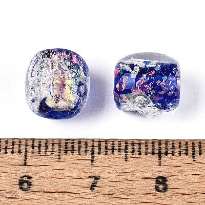 Handmade Foil Lampwork Beads Strands FOIL-T008-01B-1