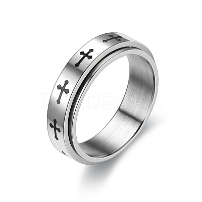201 Stainless Steel Rotatable Finger Ring RELI-PW0001-018D-01P-1