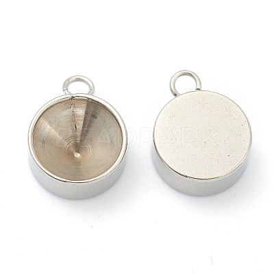 Non-Tarnish 202 Stainless Steel Pendant Rhinestone Settings X-STAS-F266-21E-P-1